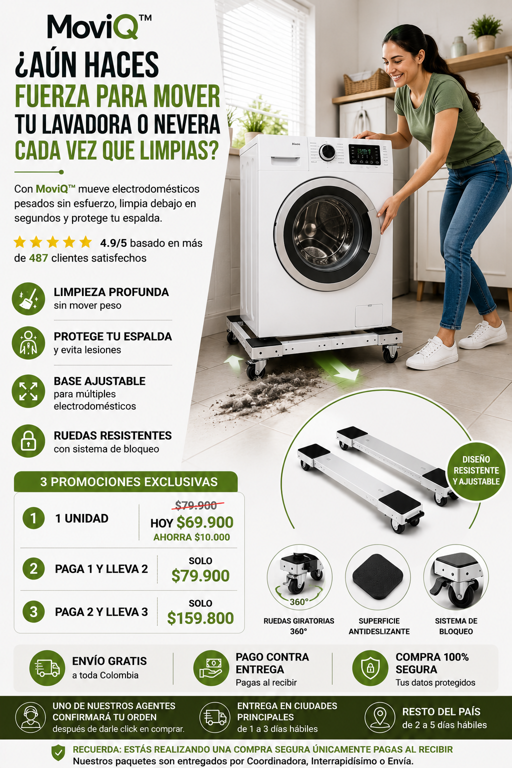 2x1 Soportes base con ruedas MoviQ