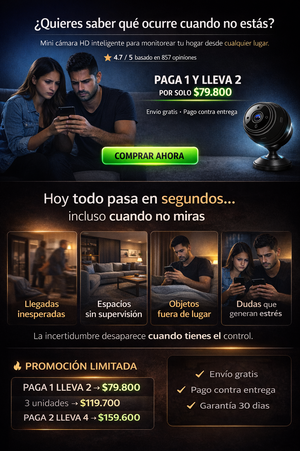 PROMO 2X1 Cámara de seguridad discreta Visión Prime