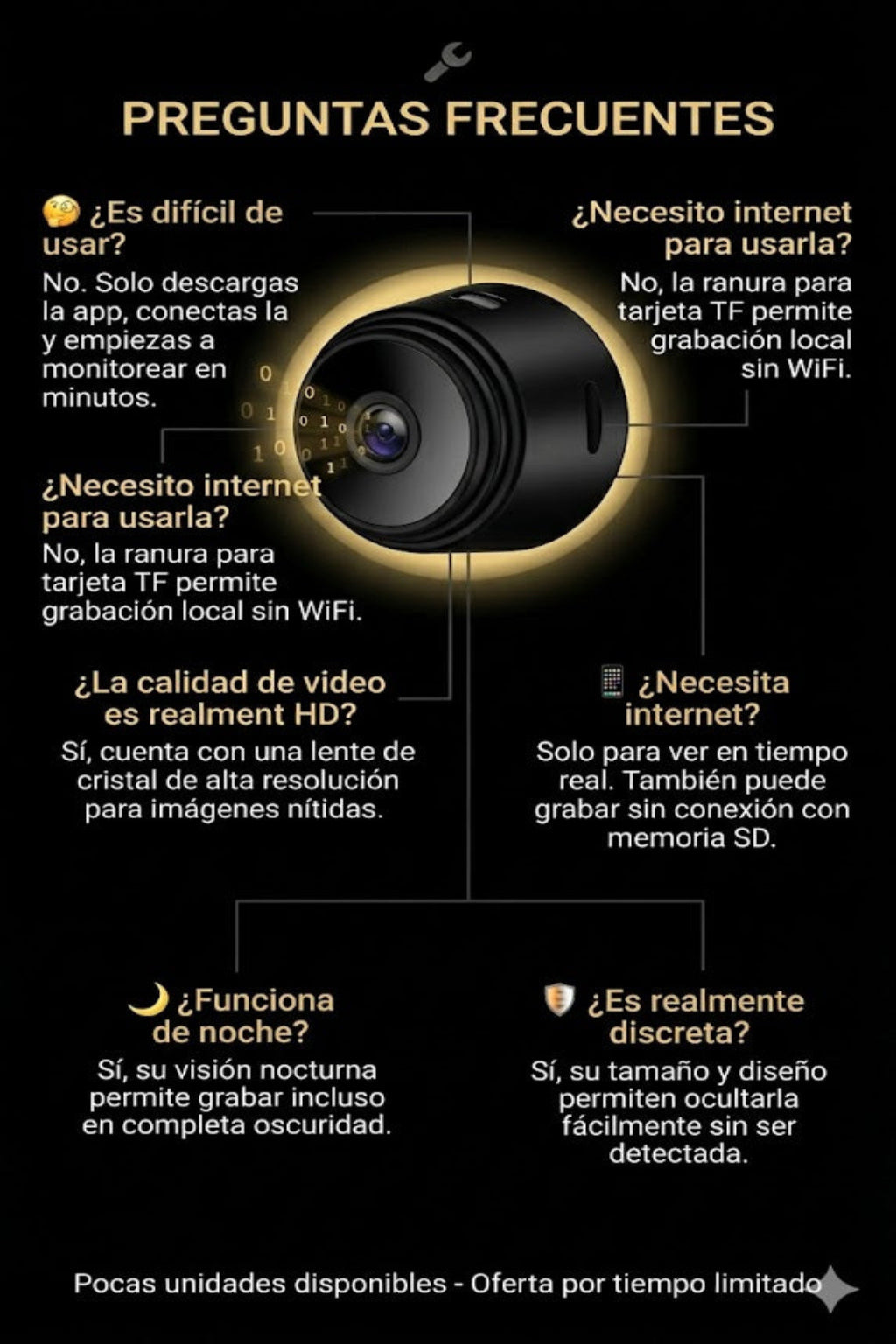 PROMO 2X1 Cámara de seguridad discreta Visión Prime