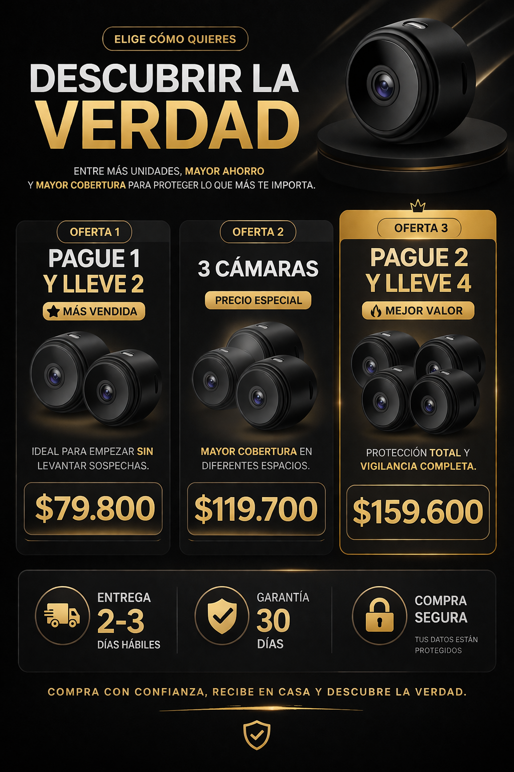 PROMO 2X1 Cámara de seguridad discreta Visión Prime